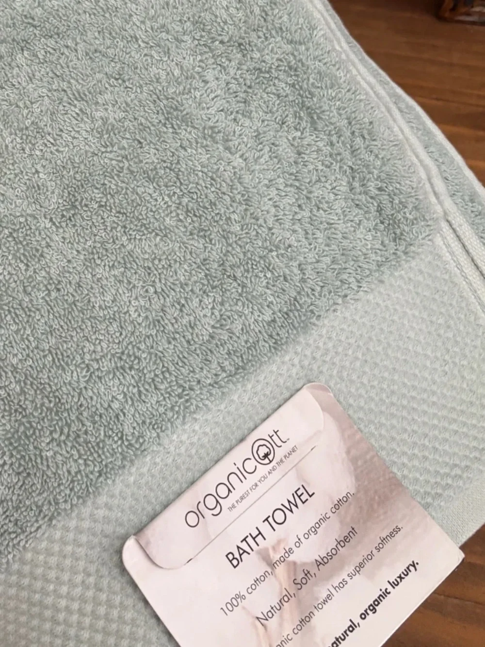 Organicott Cotton Bath Towel in Sage Set Of 2 58” X 30’ NWT!